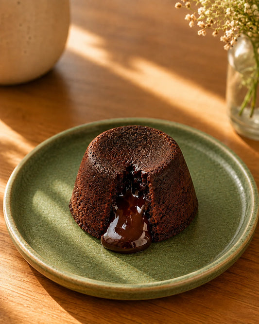 Chocolate lava cake with a warm molten chocolate center